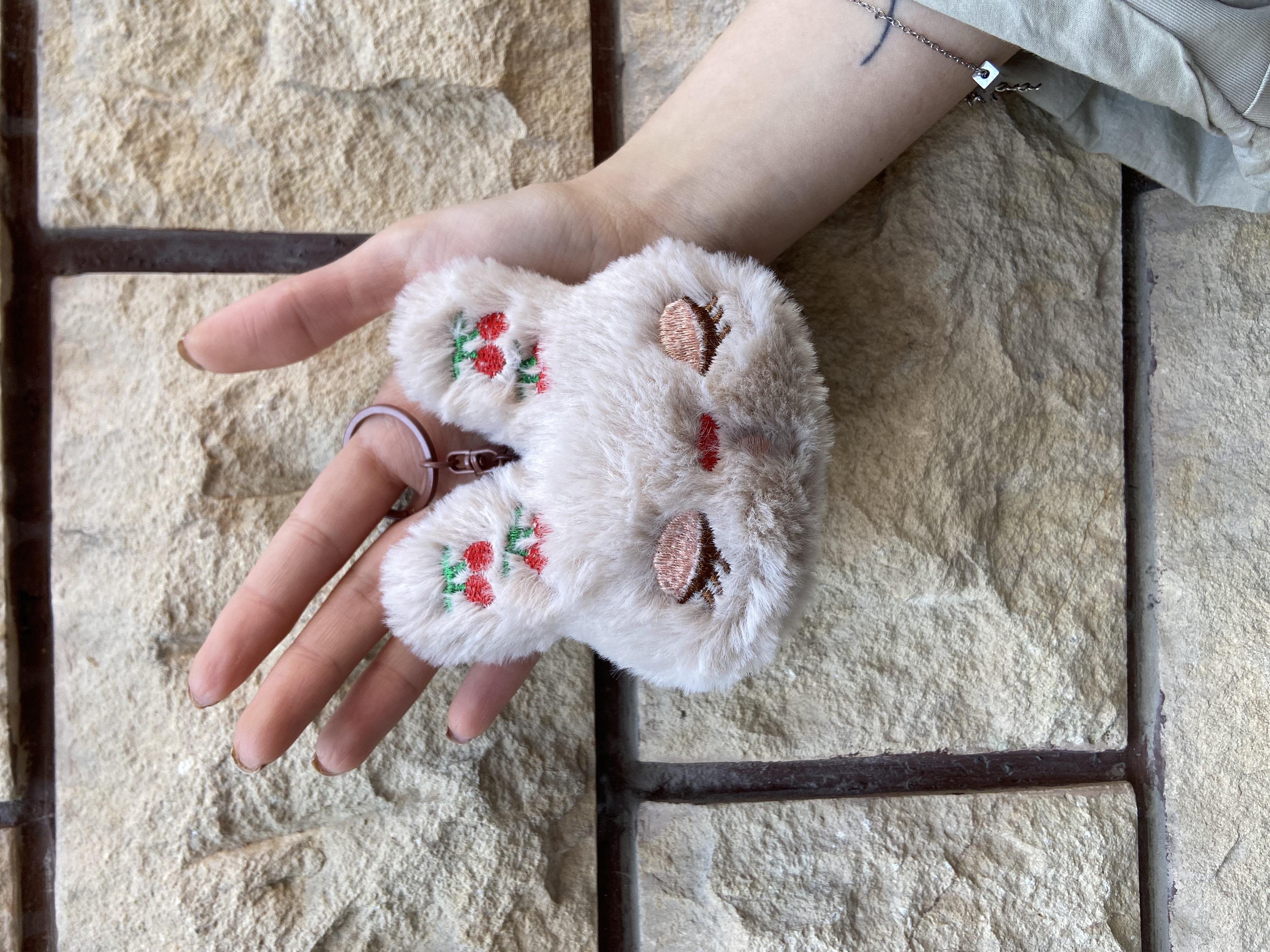 Sevimli Kedi Tasarımlı Peluş Anahtarlık