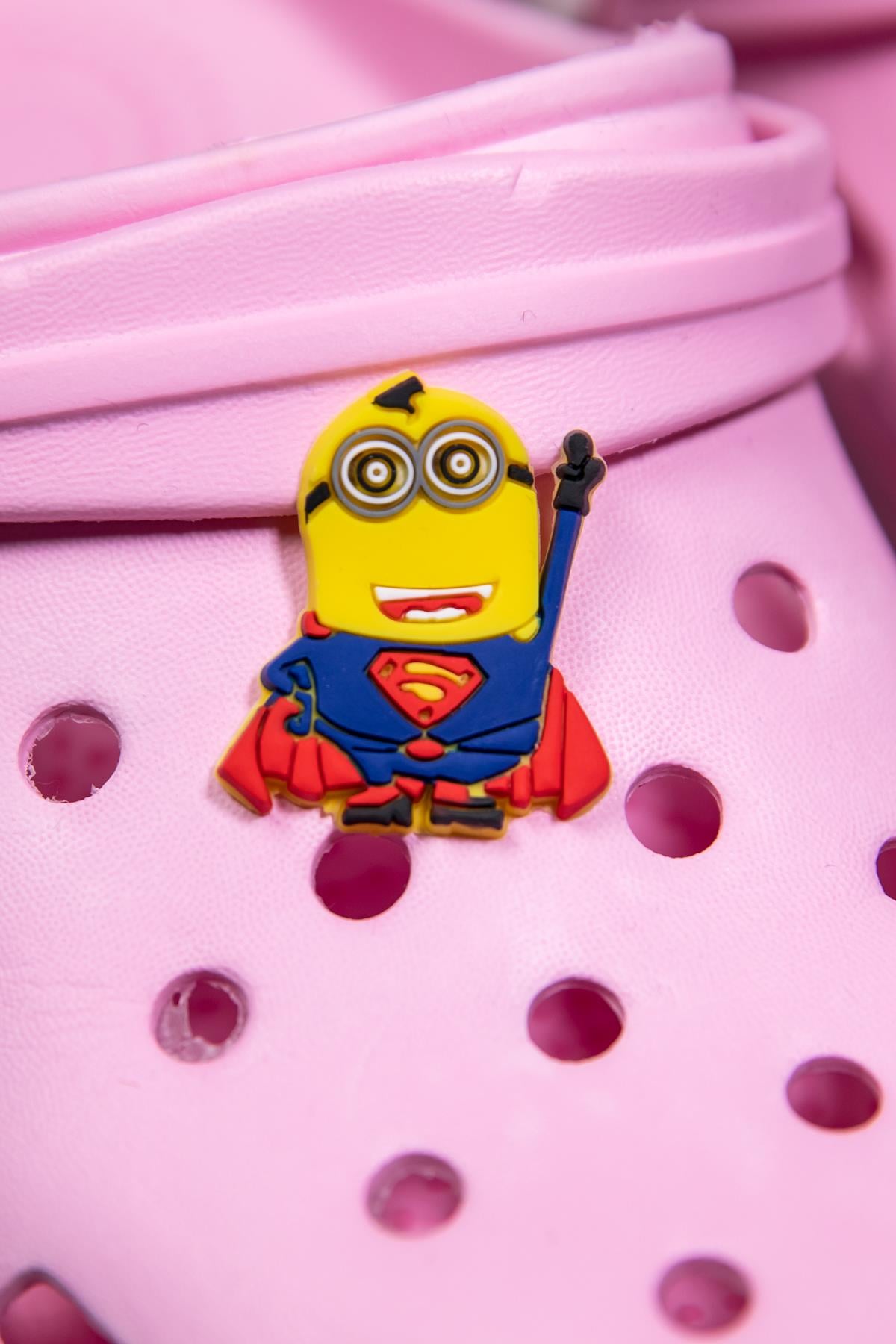 Sevimli Süpermen Minions   Jibbitz Crocs Uyumlu Terlik Süsü 