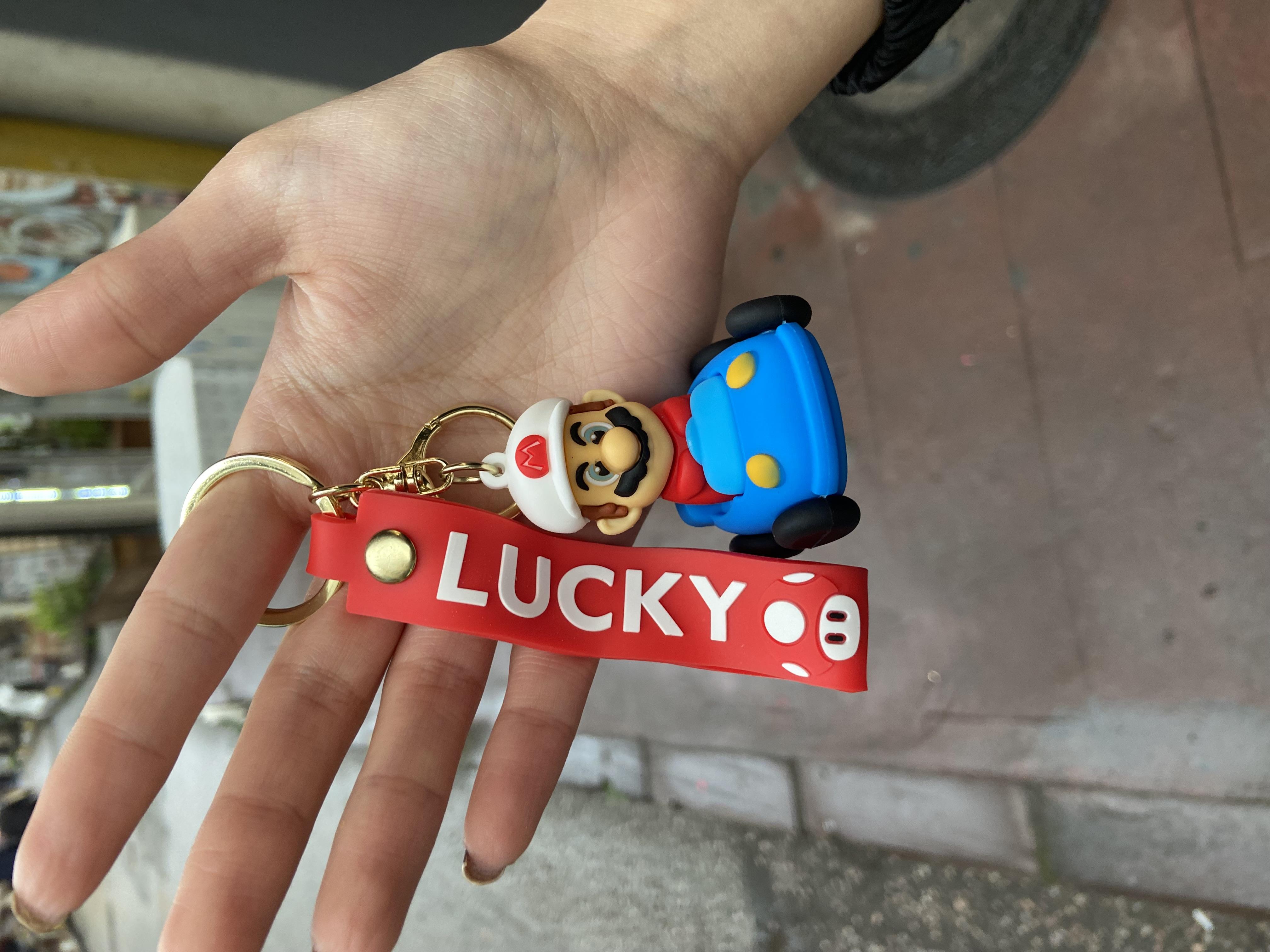 Süper Mario Araba Tasarımlı Silikon Anahtarlık Çanta Süsü