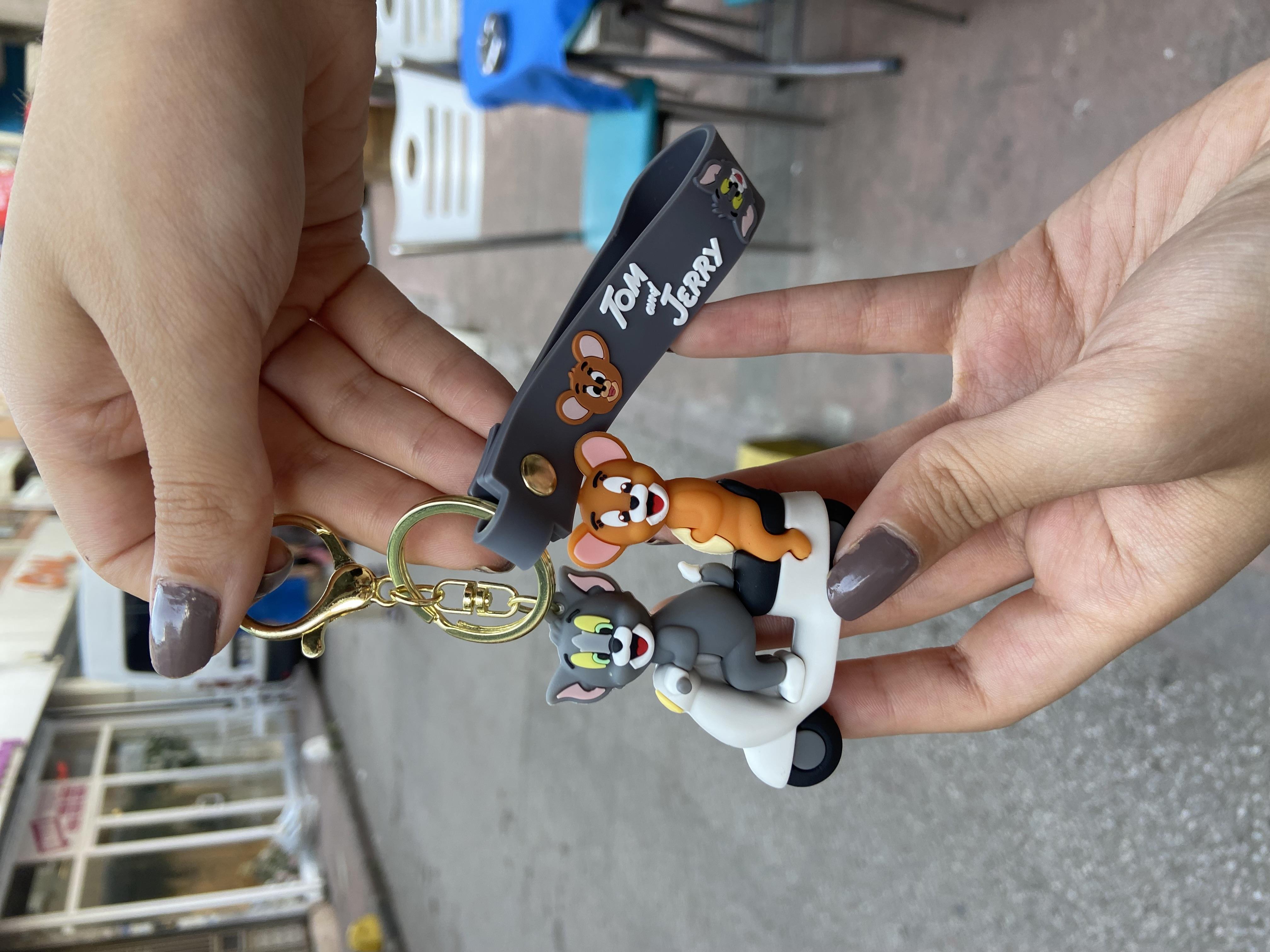 Tom&Jerry  Scooter Tasarımlı  Anahtarlık  Çanta Süsü  