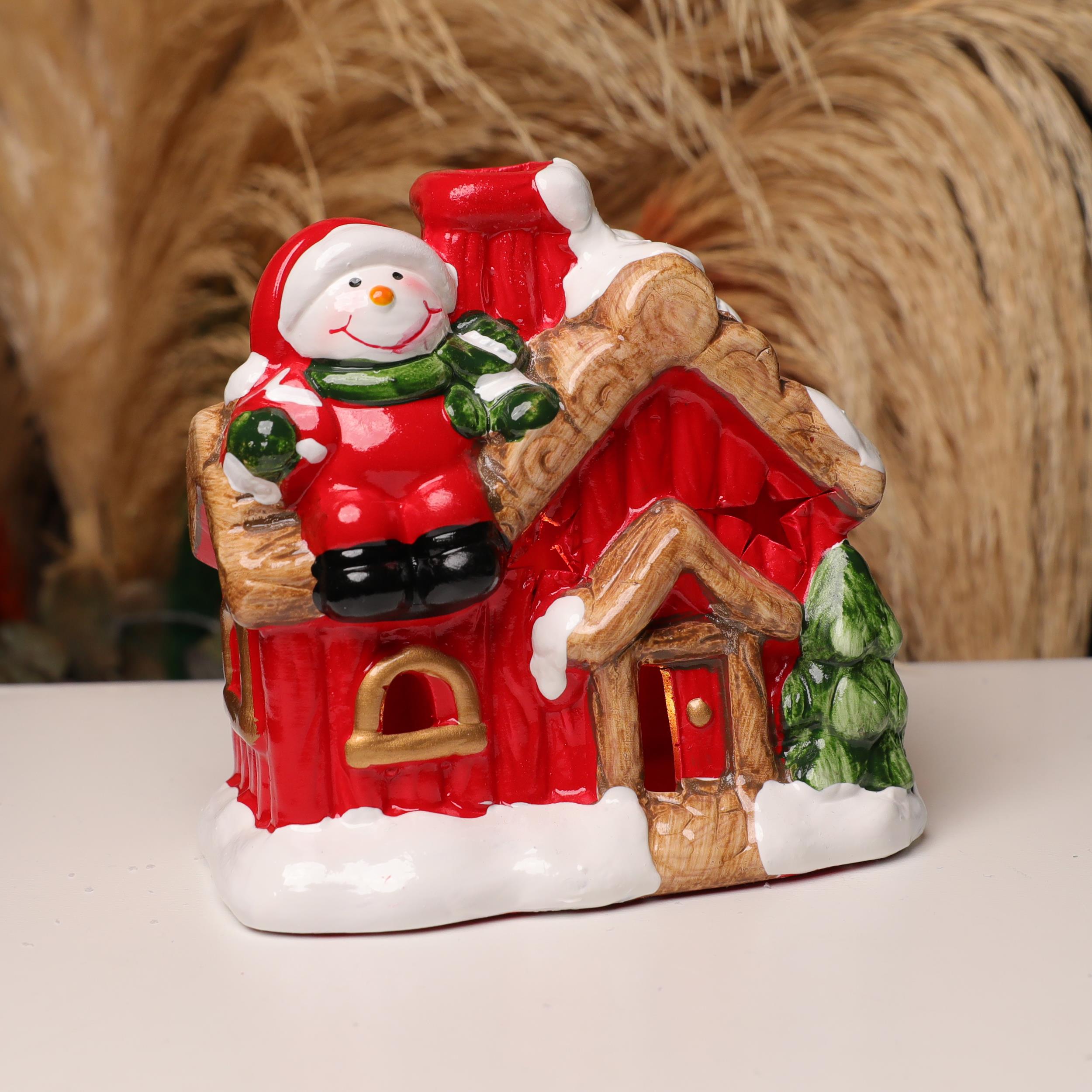 Yılbaşı Hediyesi Işıklı Ev Noel Baba  Biblosu