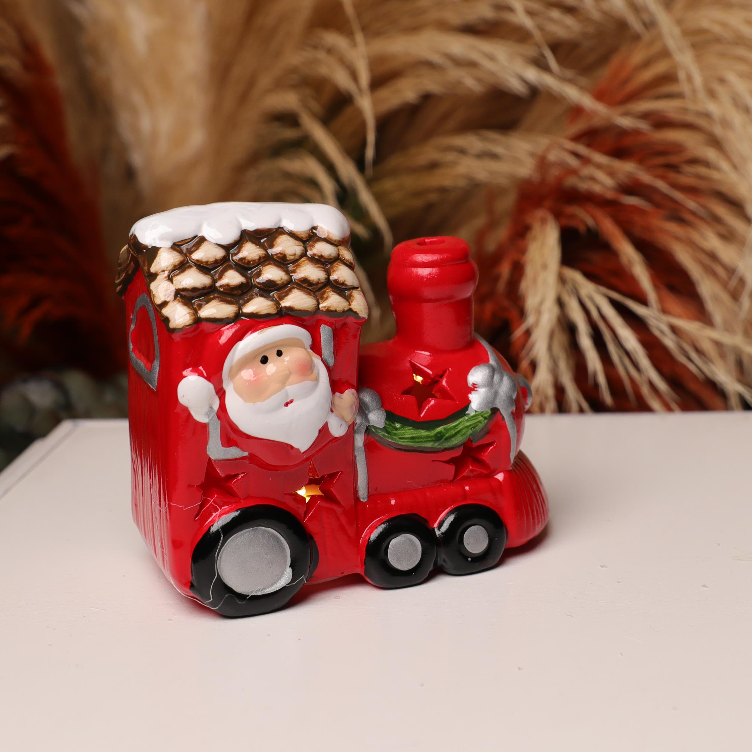 Yılbaşı Hediyesi Işıklı Tren Noel Baba  Biblosu