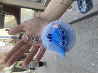 Mavi Stitch Peluş Aynalı Anahtarlık