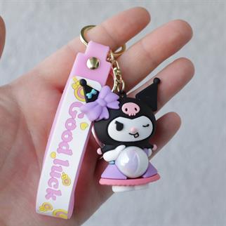 Sanrio Kuromi Işıklı Anahtarlık Çanta Aksesuarı