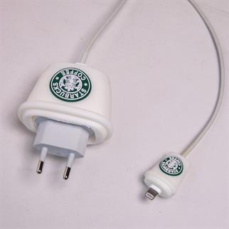 Starbucks  Temalı Şarj Koruyucu Başlığı Ve Kablo Koruyucu Set