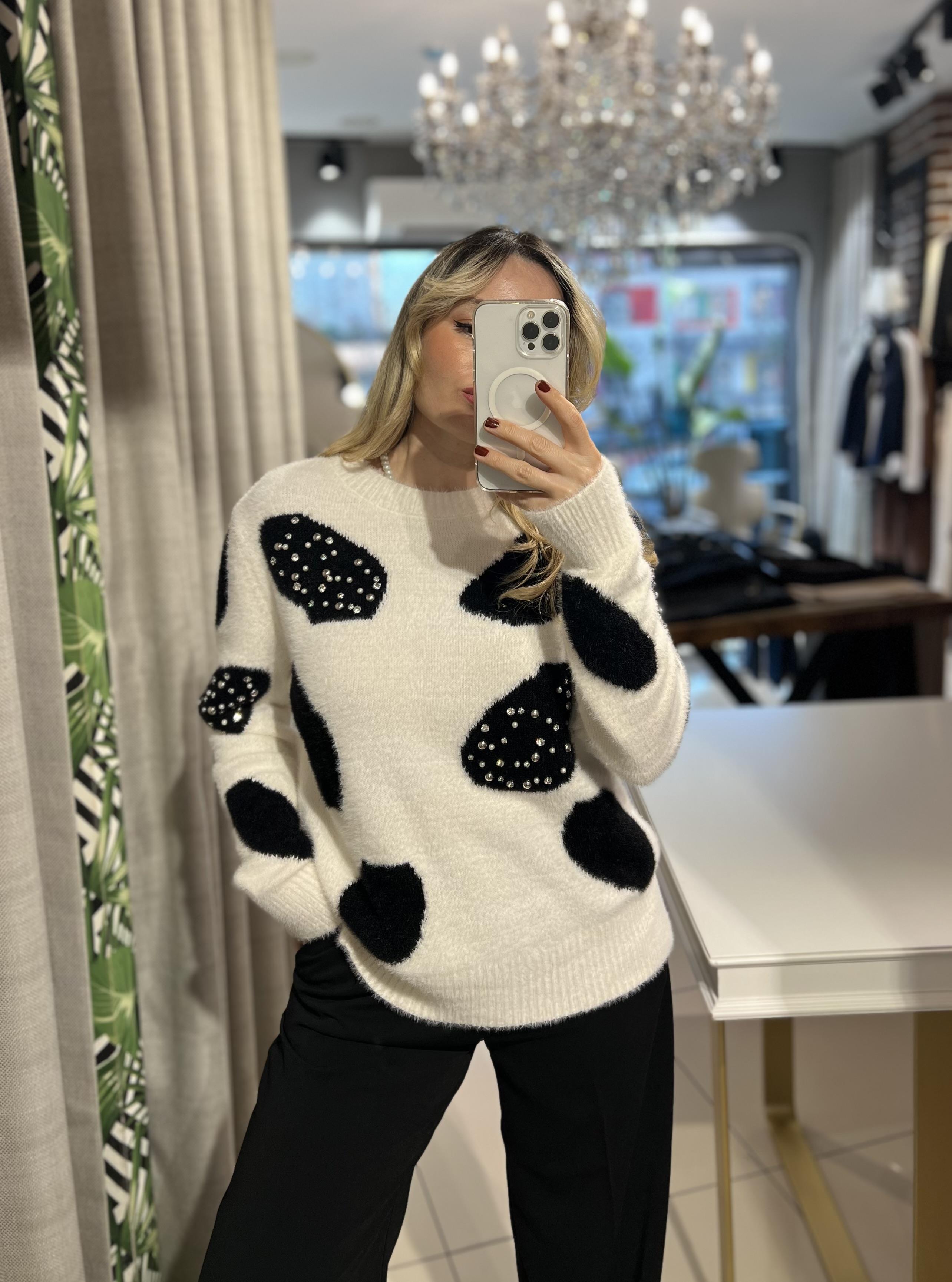 Angora Dalmaçyalı İncili Ekru Kazak