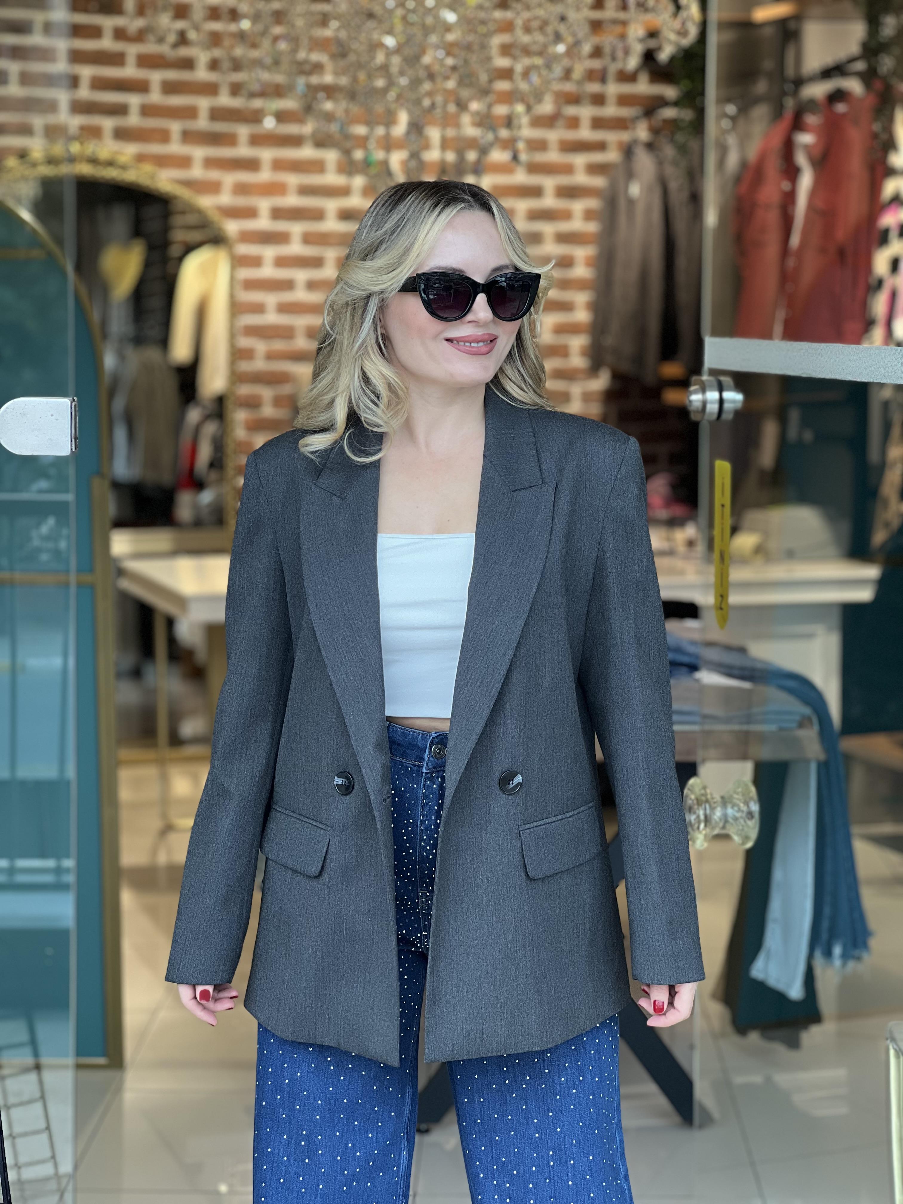 Antrasit Blazer Ceket