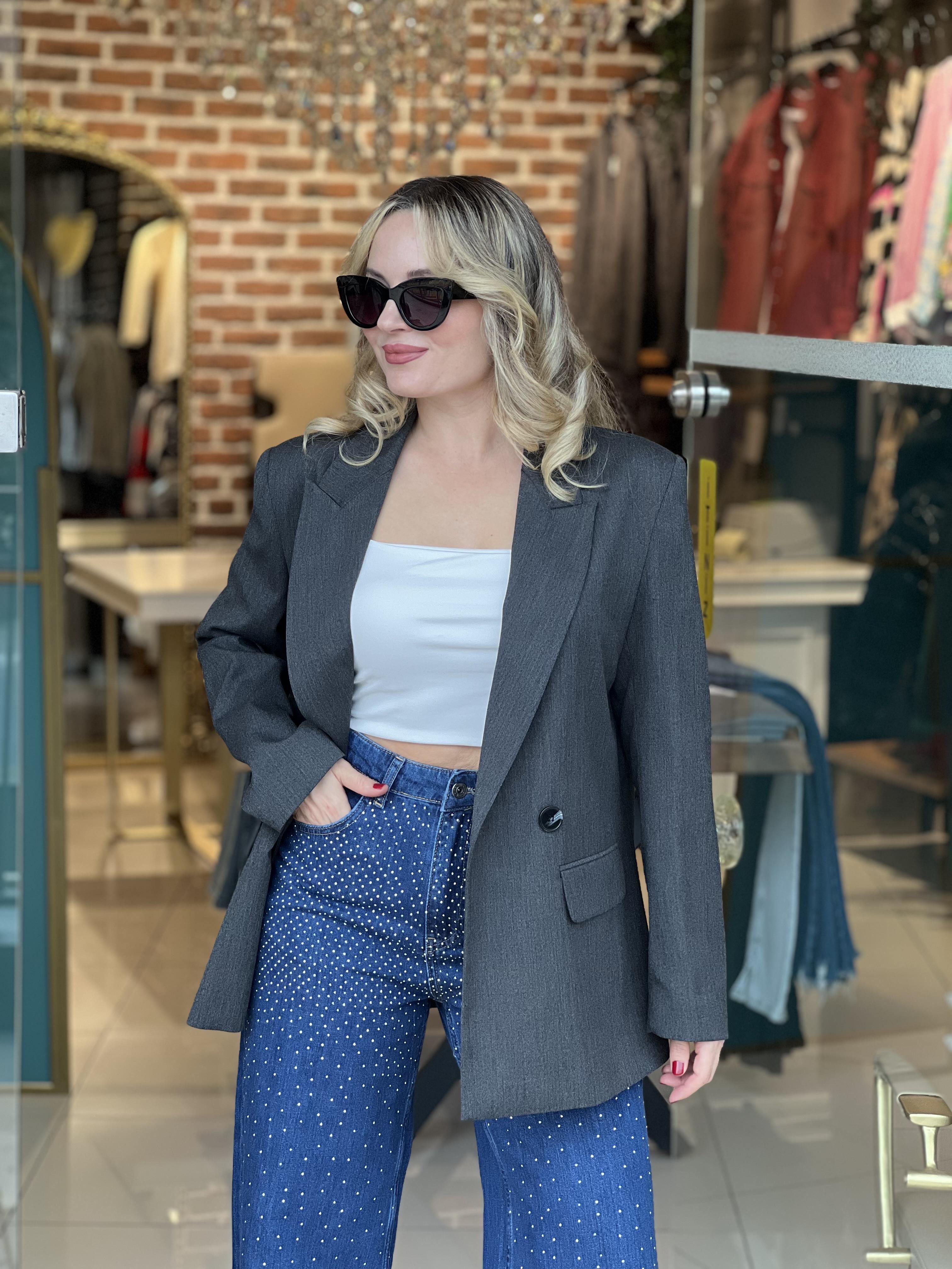 Antrasit Blazer Ceket