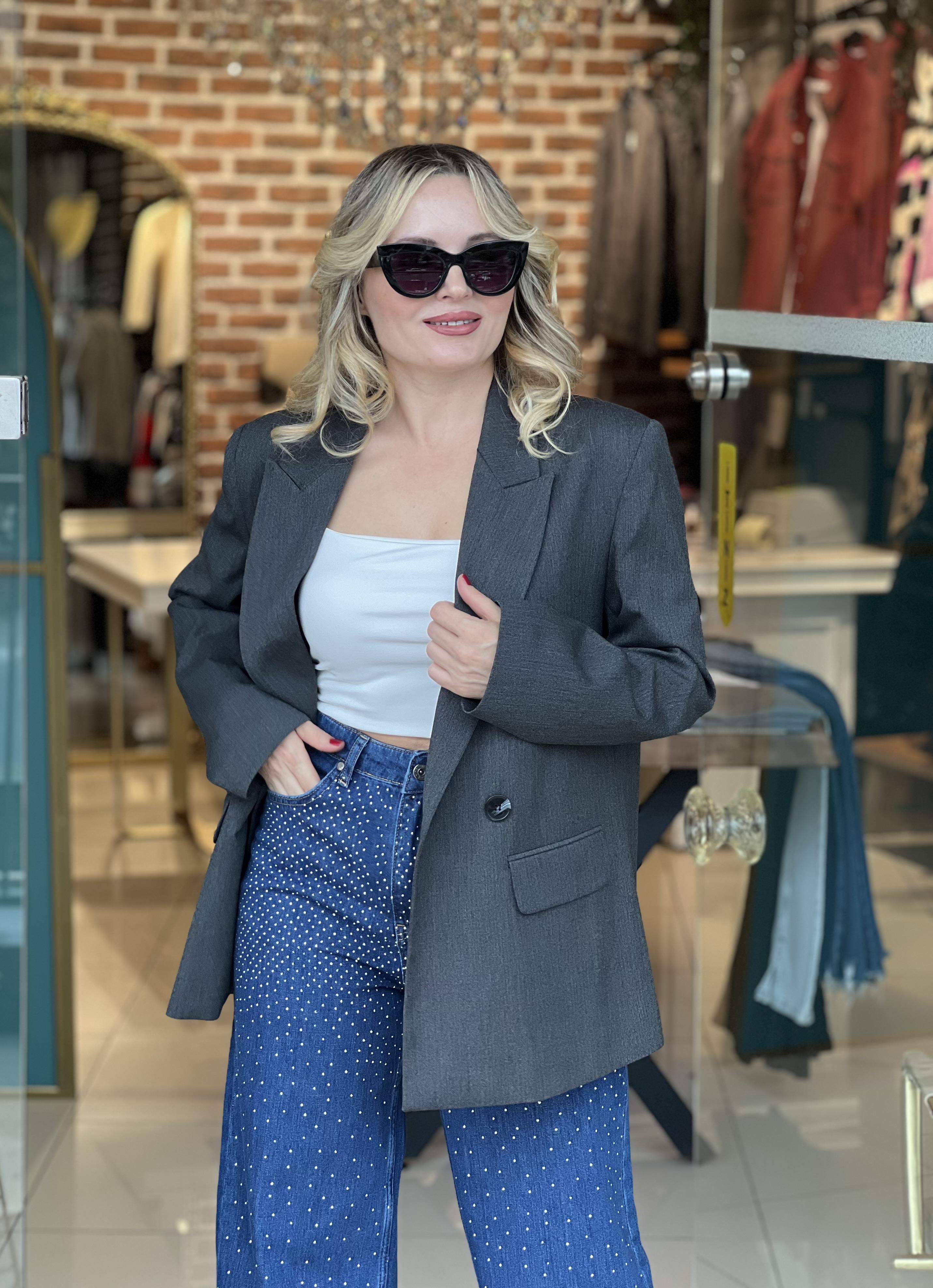 Antrasit Blazer Ceket