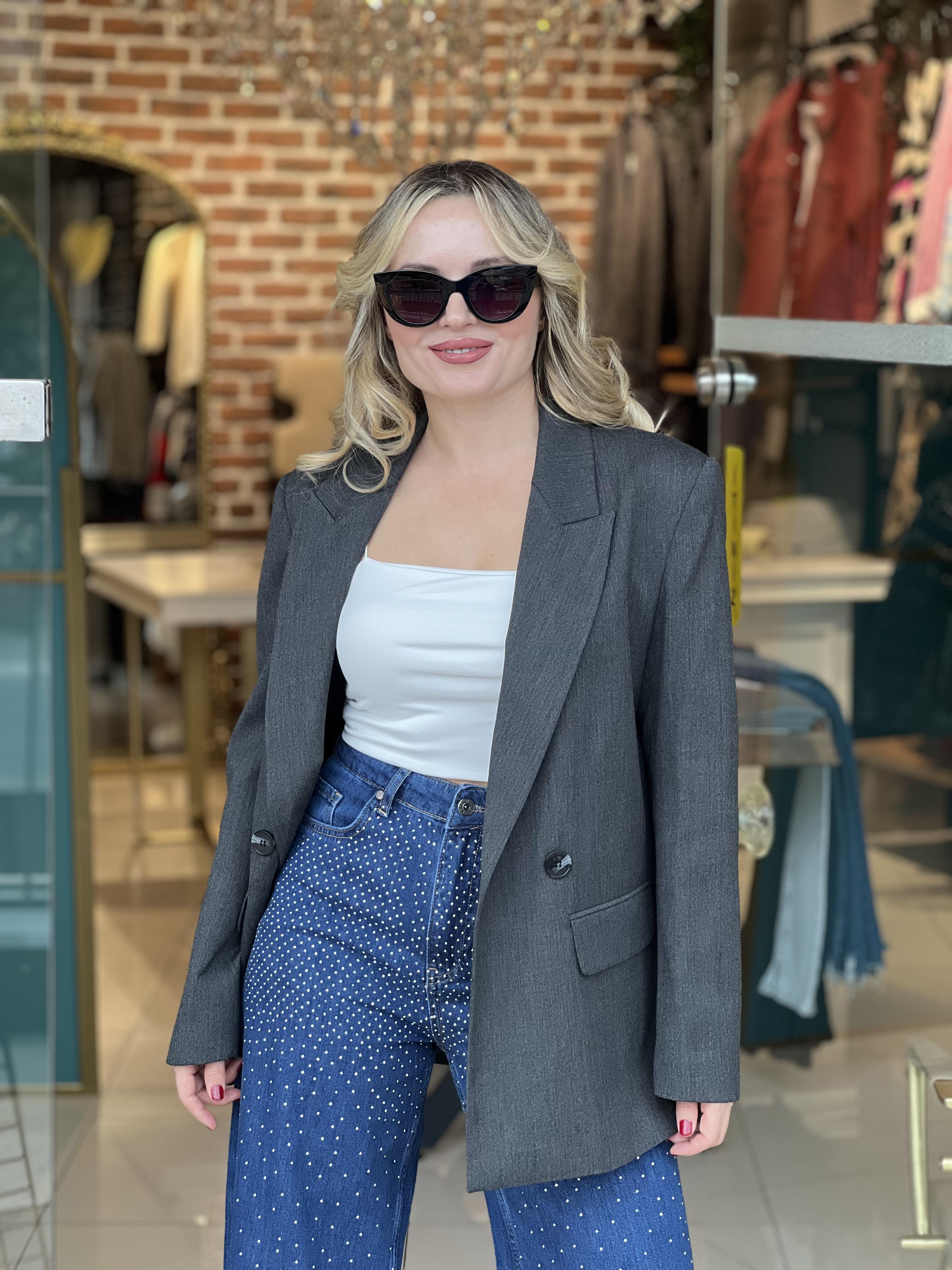 Antrasit Blazer Ceket