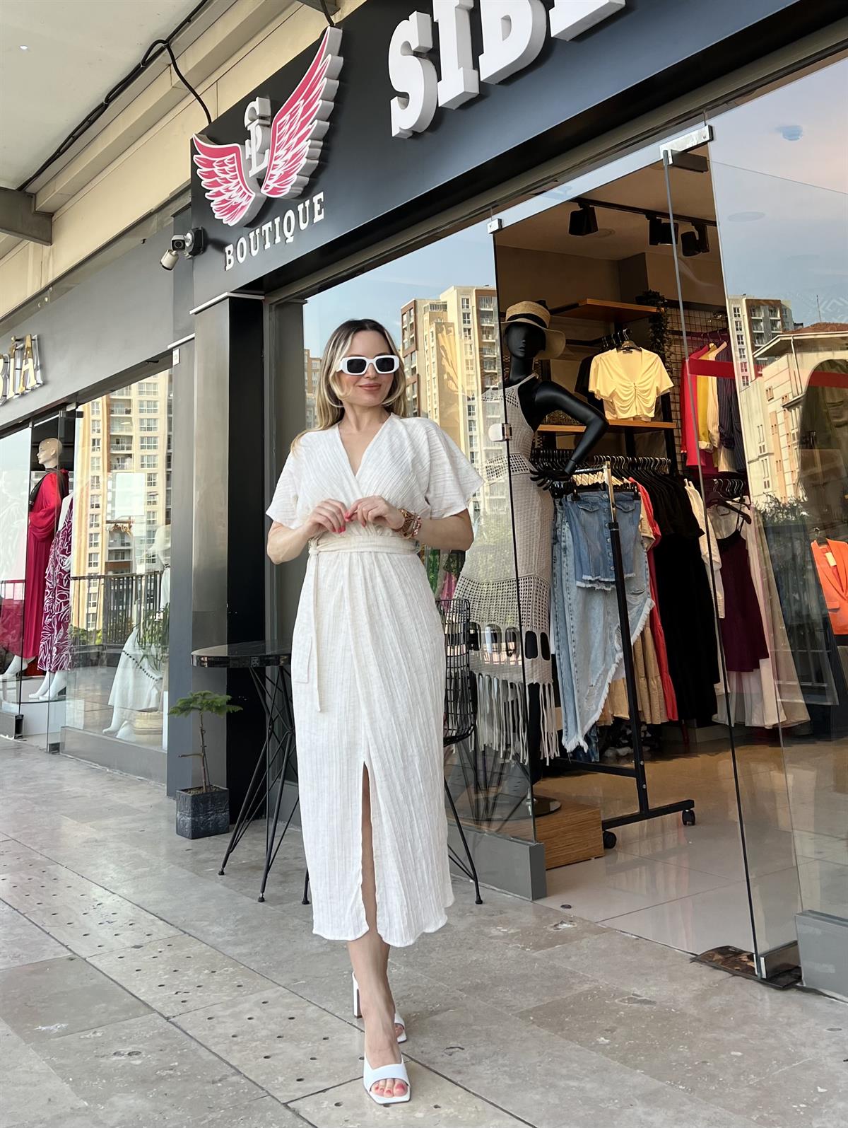 Astarlı Keten Elbise