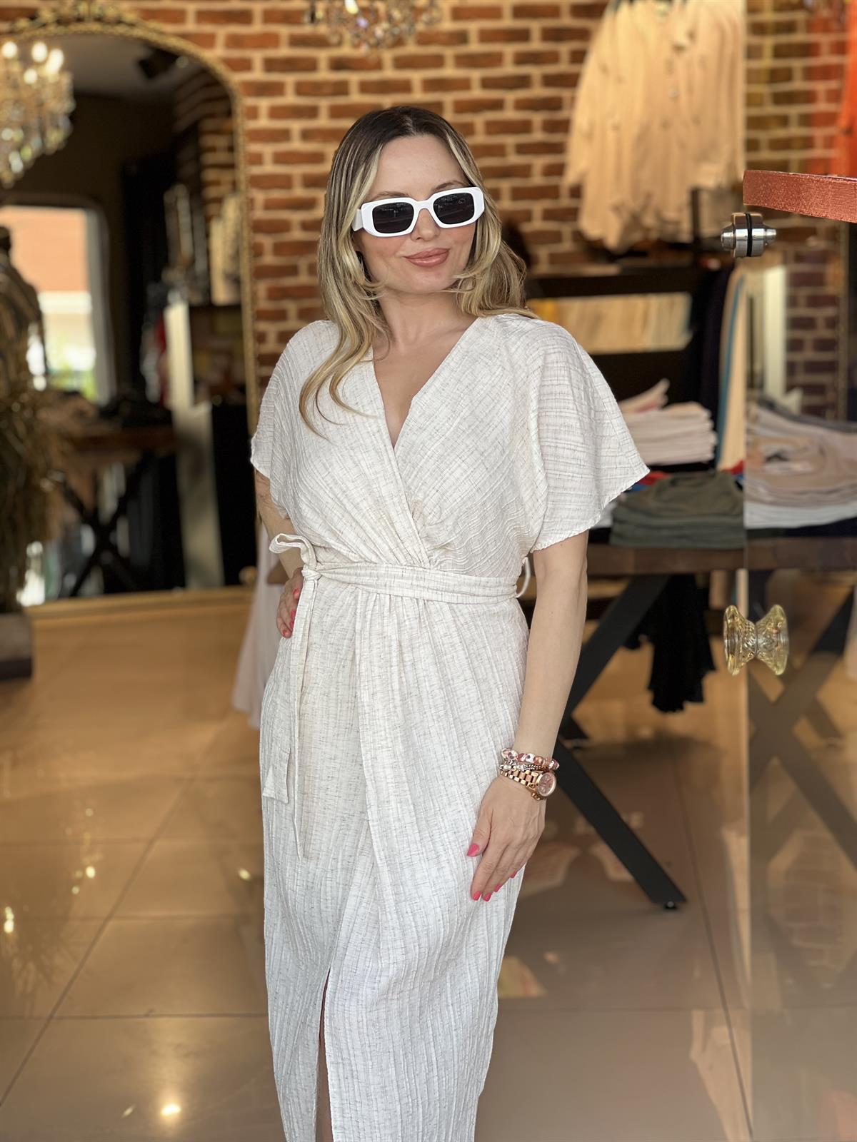 Astarlı Keten Elbise