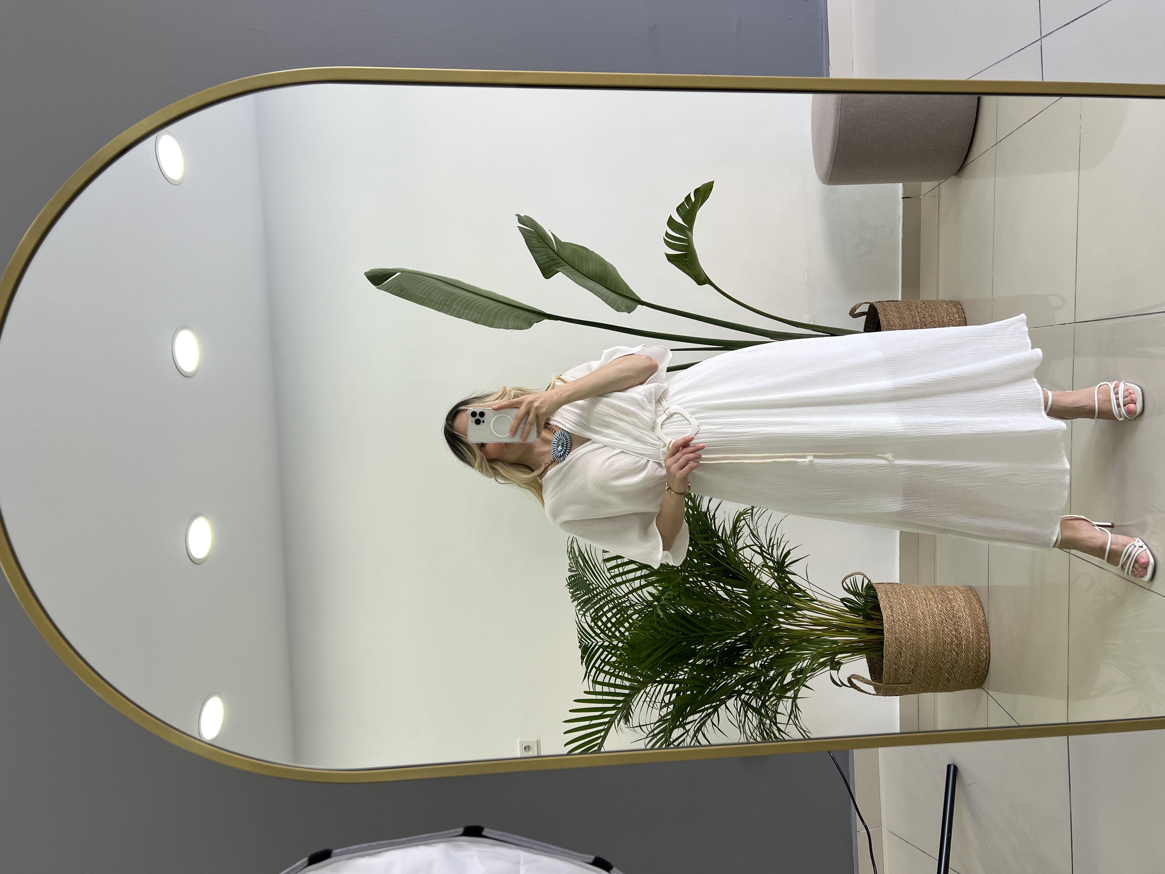Beyaz Renk Helen Model Elbise