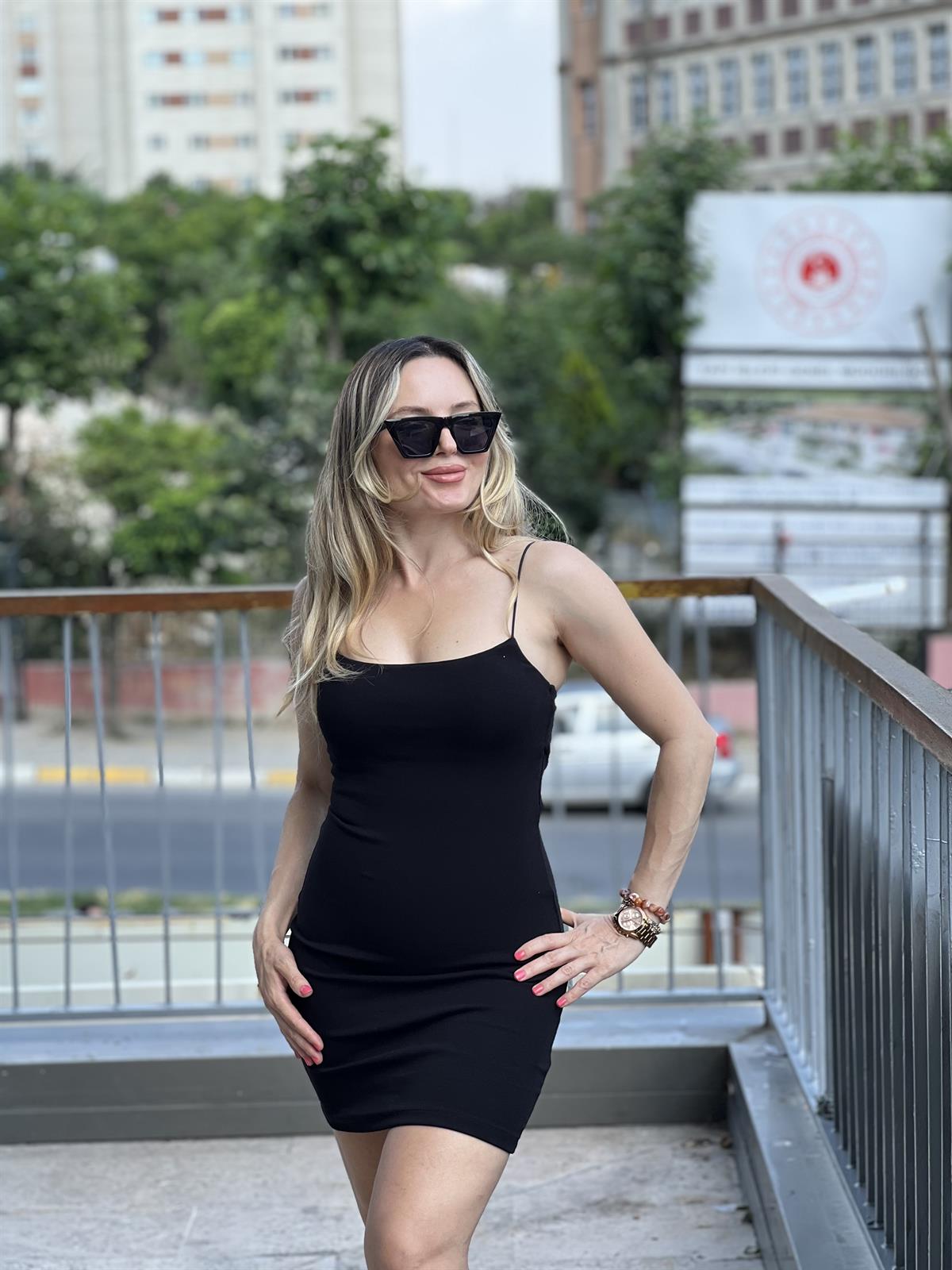 Çelik Örme Siyah Elbise