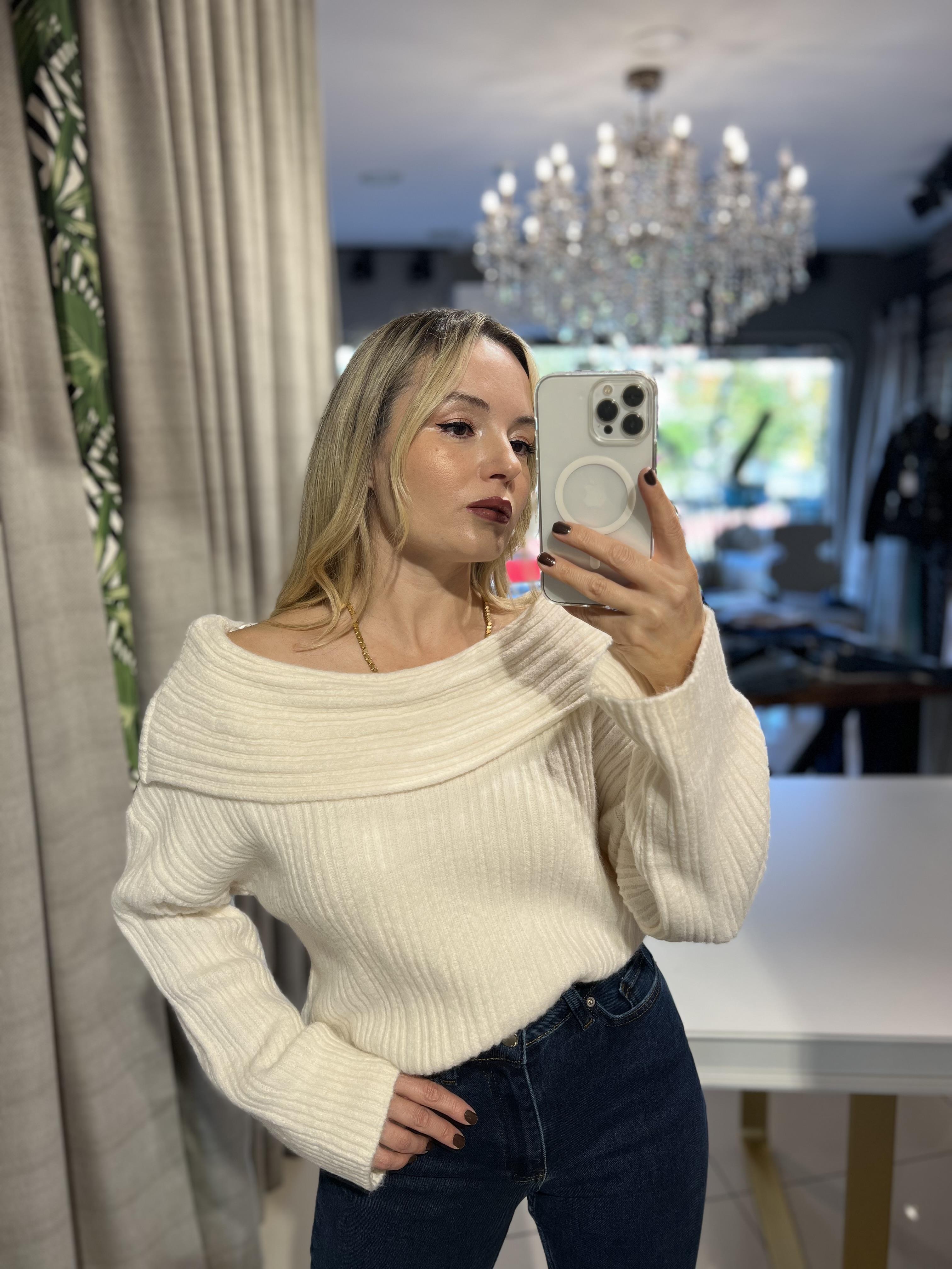 Degaje Yaka Fitilli Krem Kazak