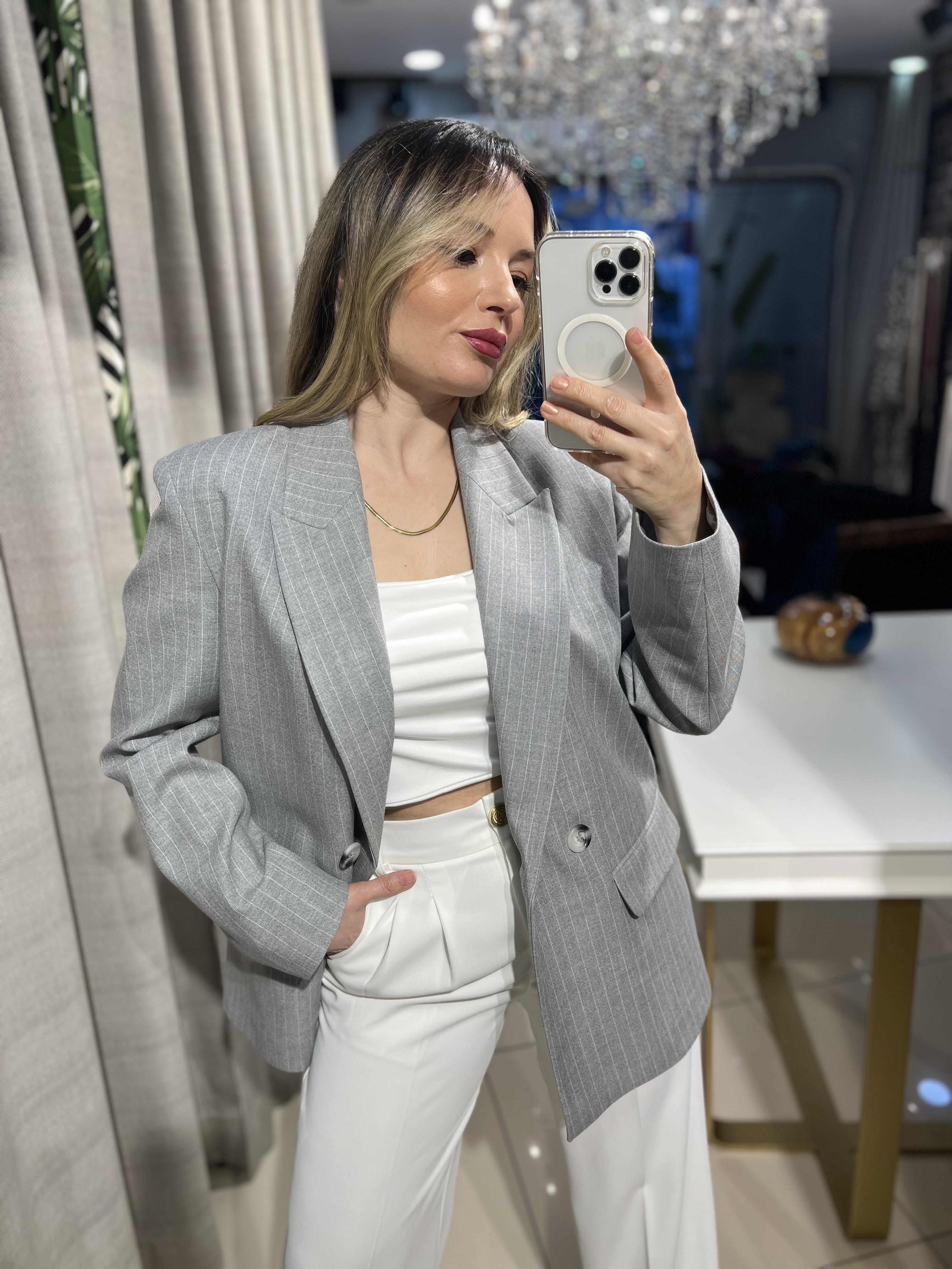 Gri Premium Blazer Ceket