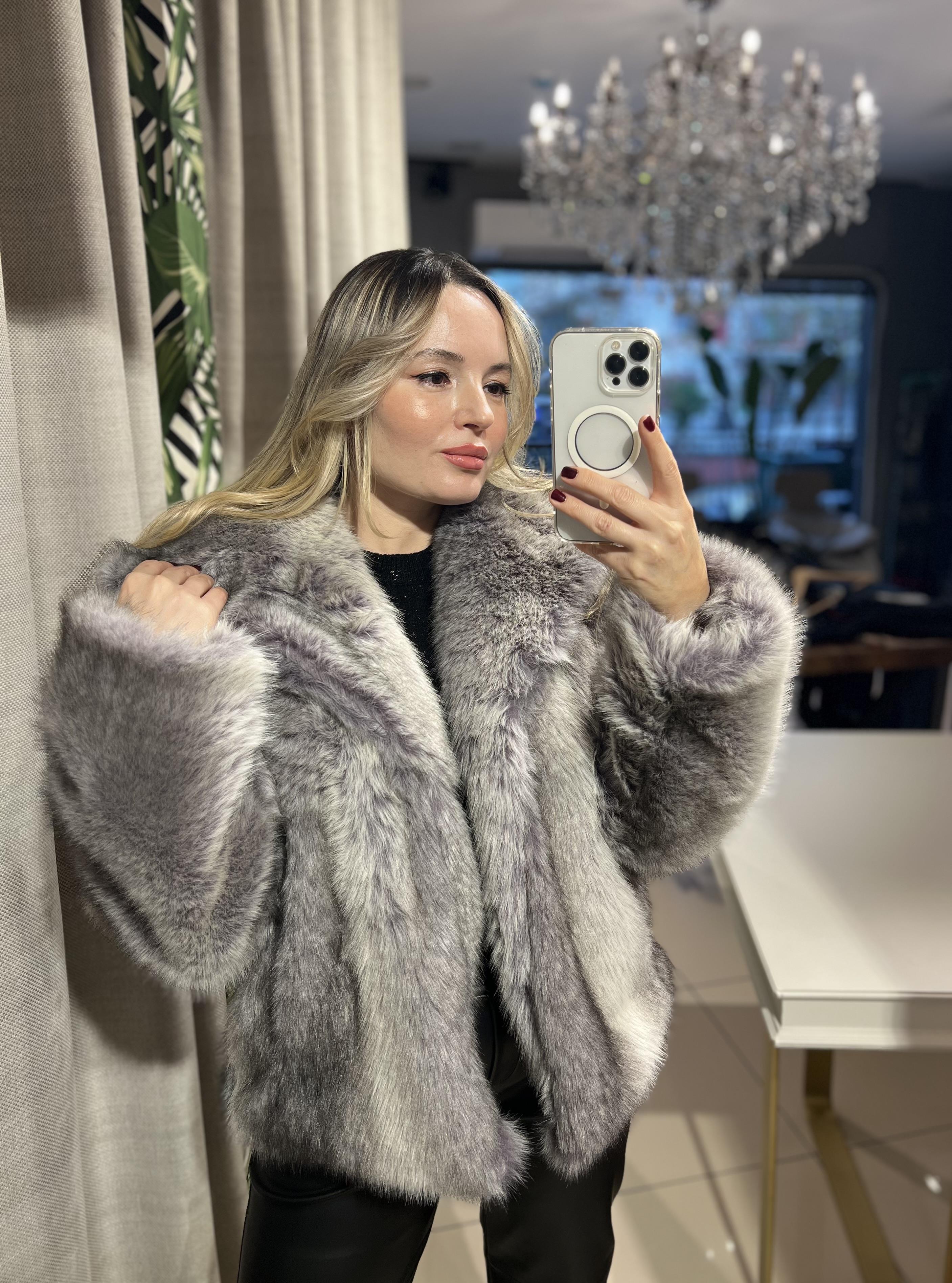 Gri Sık Dokuma Kürk