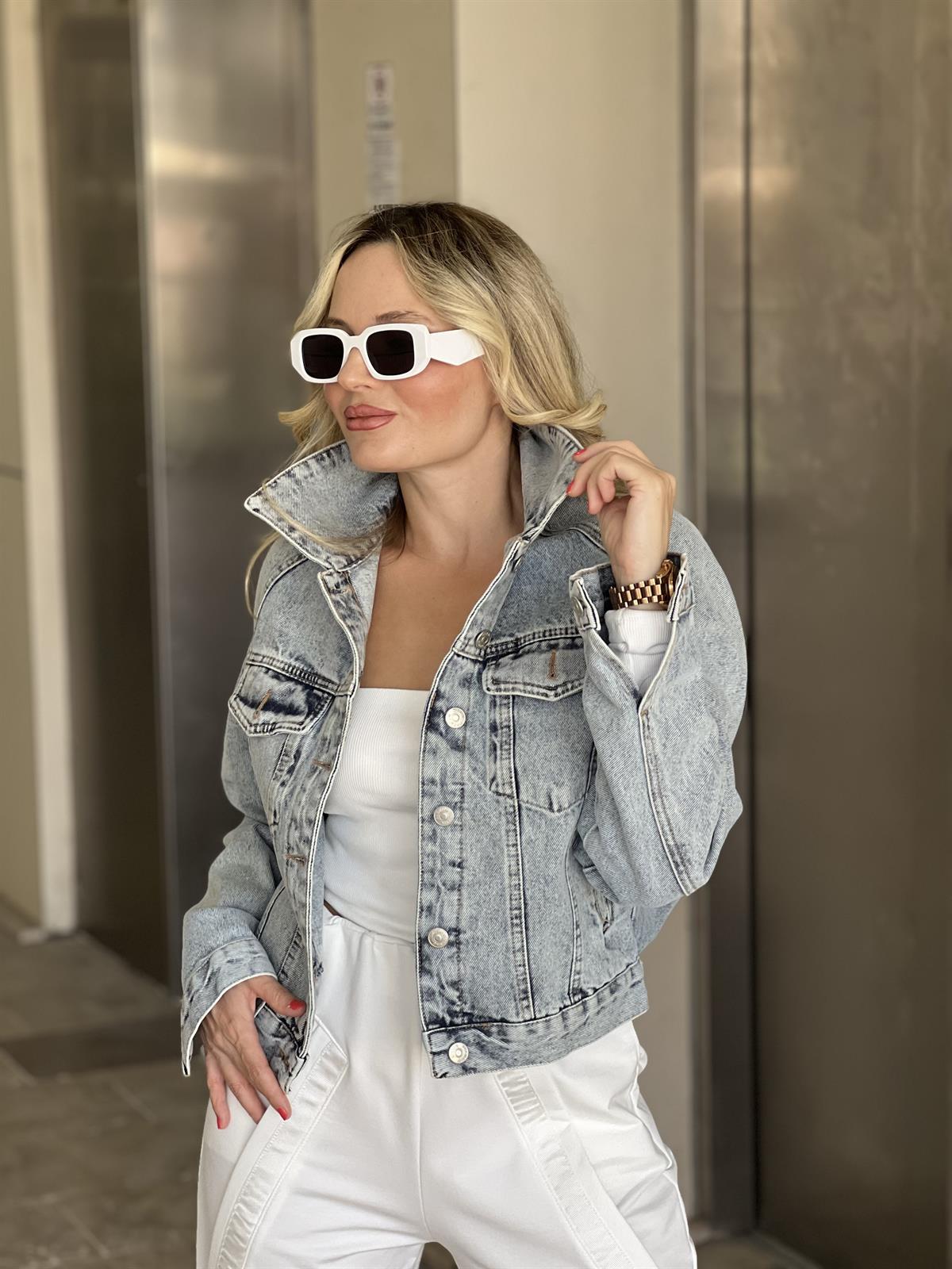 Kar Yıkama Denim Ceket