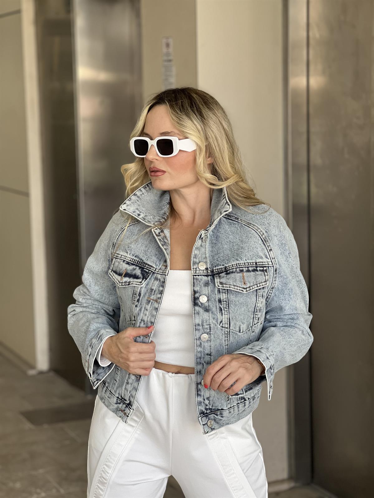 Kar Yıkama Denim Ceket