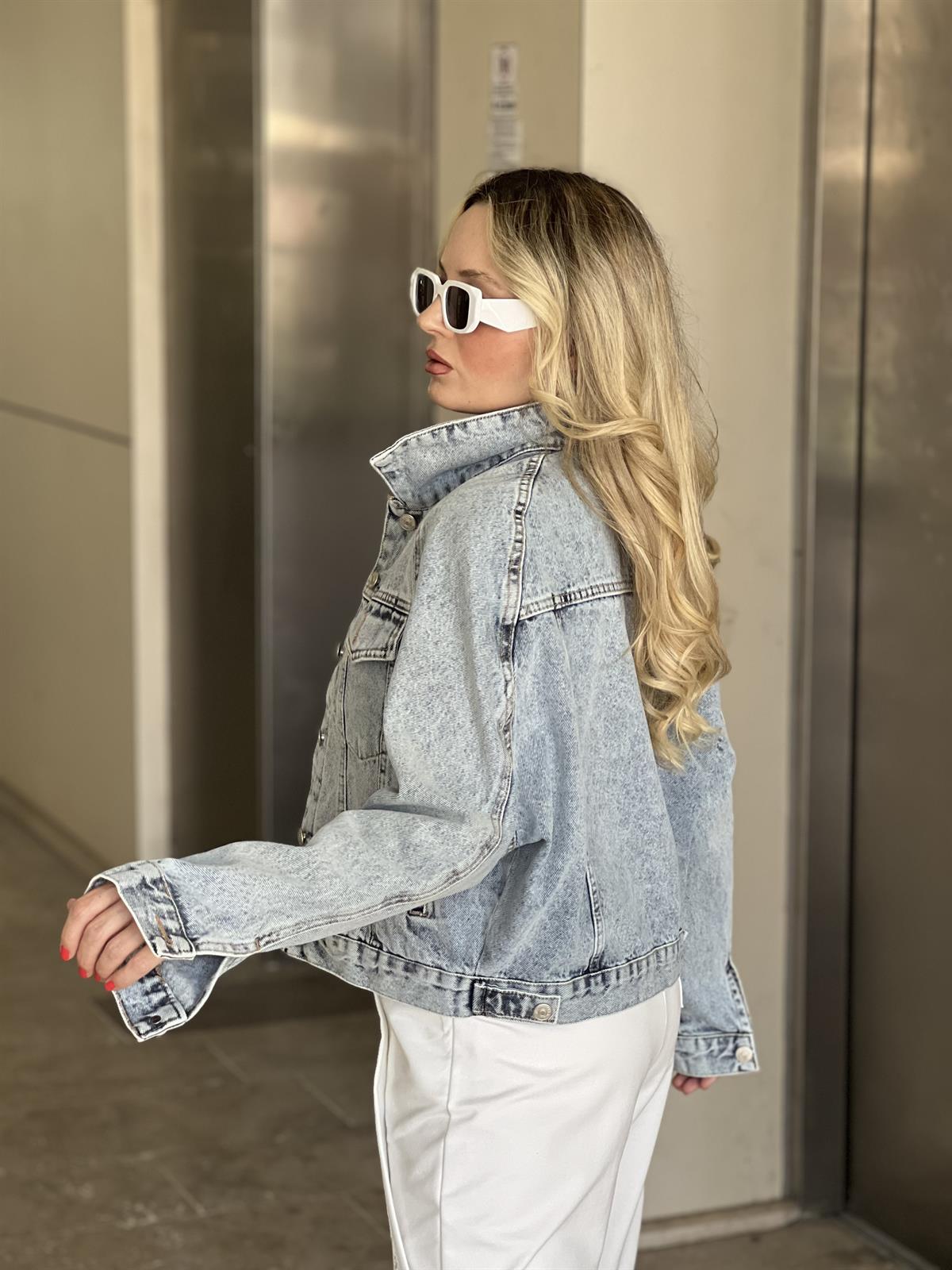 Kar Yıkama Denim Ceket