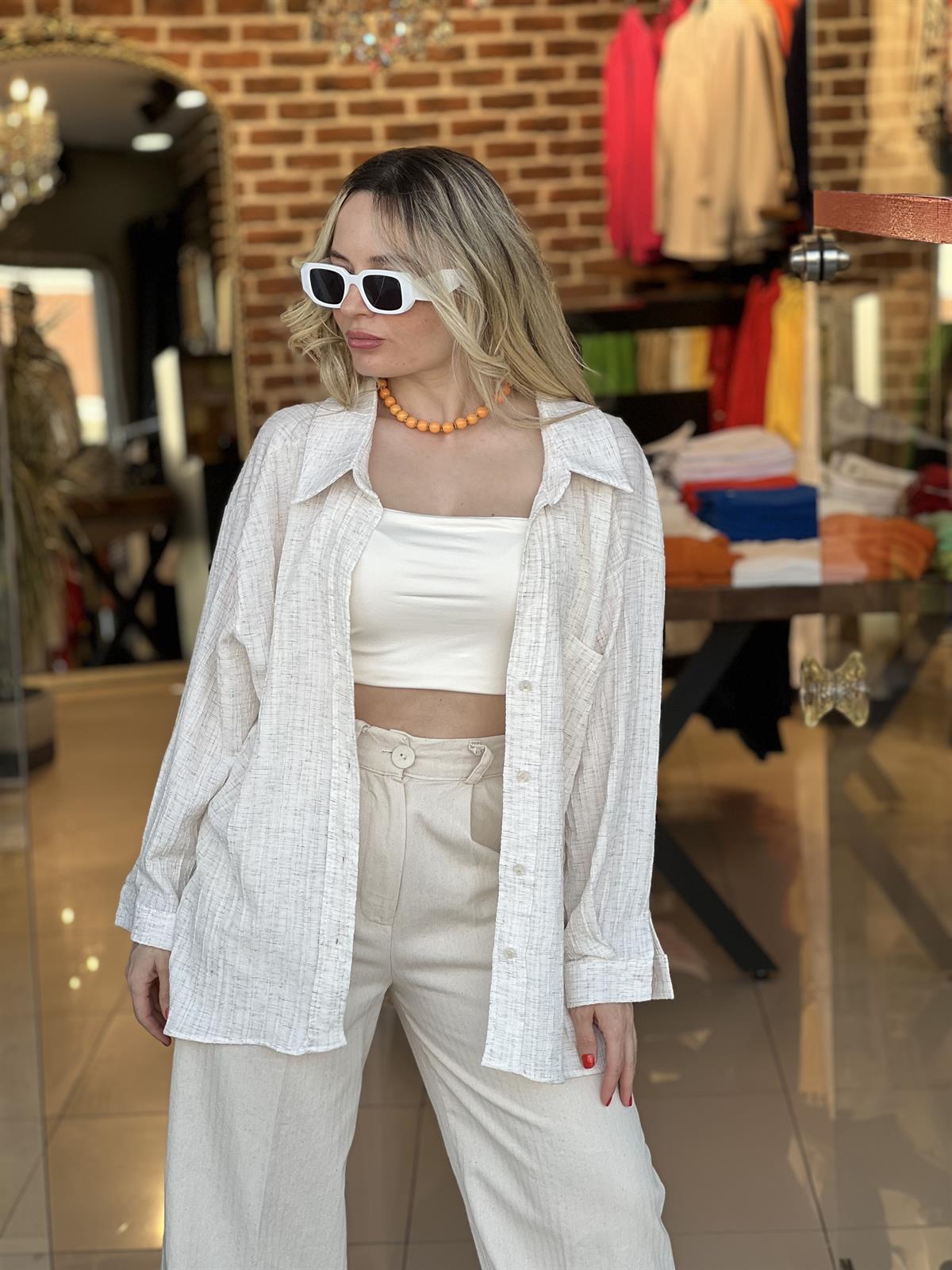 Krinkıl Keten Gömlek