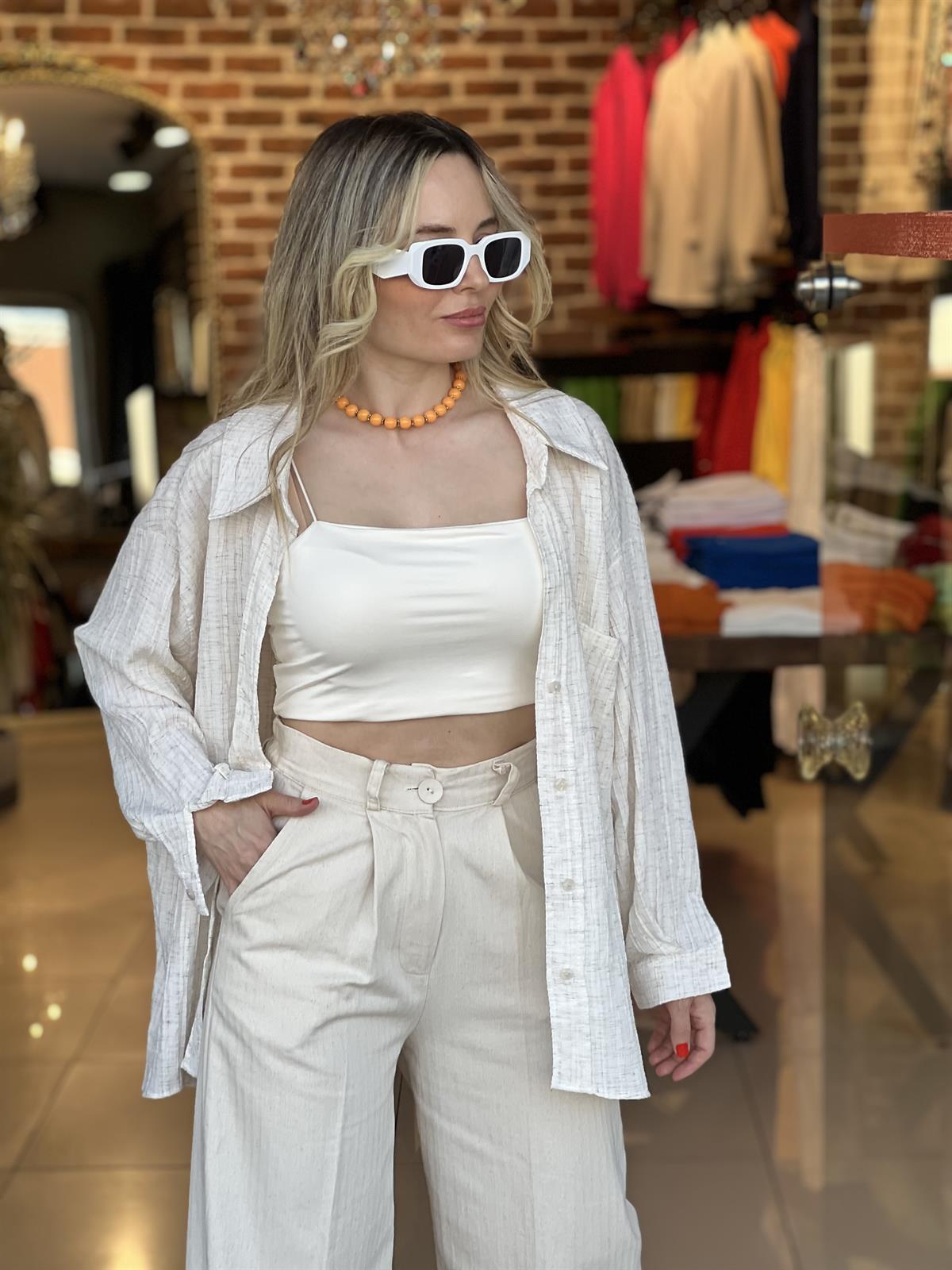 Krinkıl Keten Gömlek