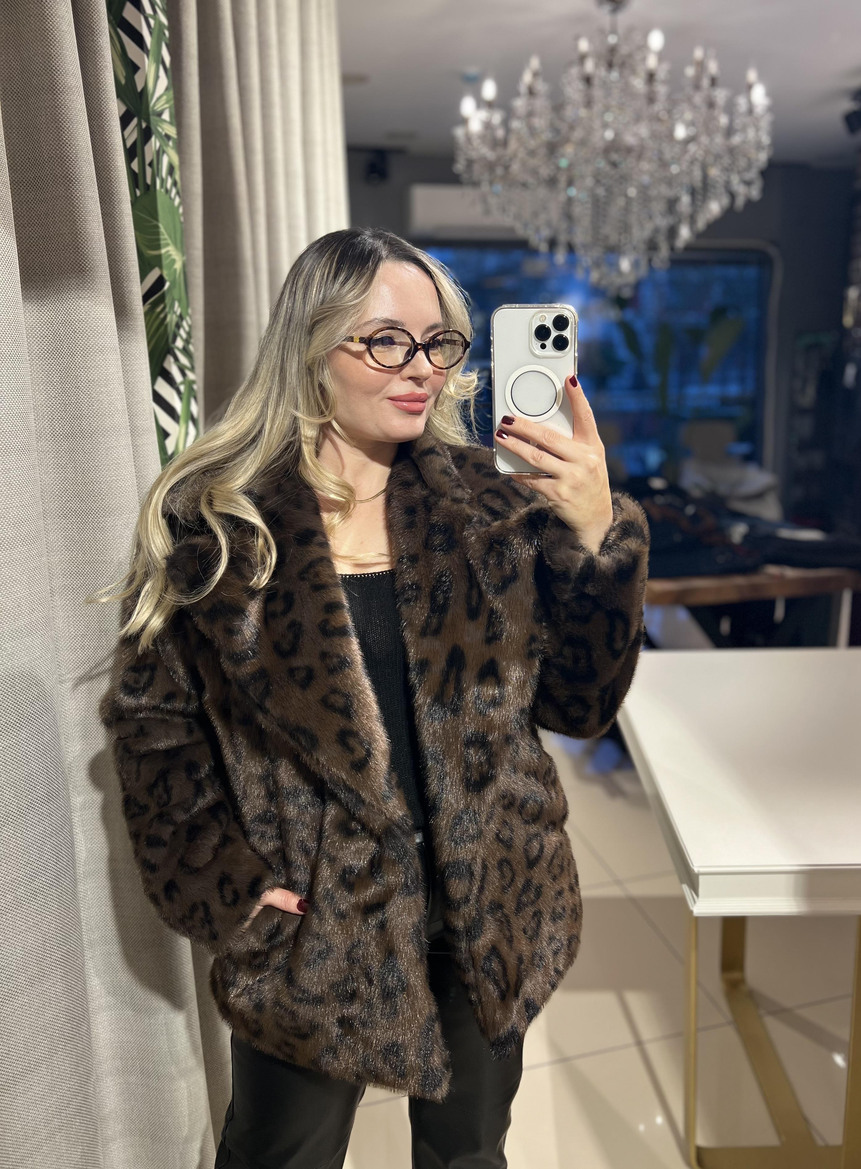 Leopar Desenli Suni Kürk