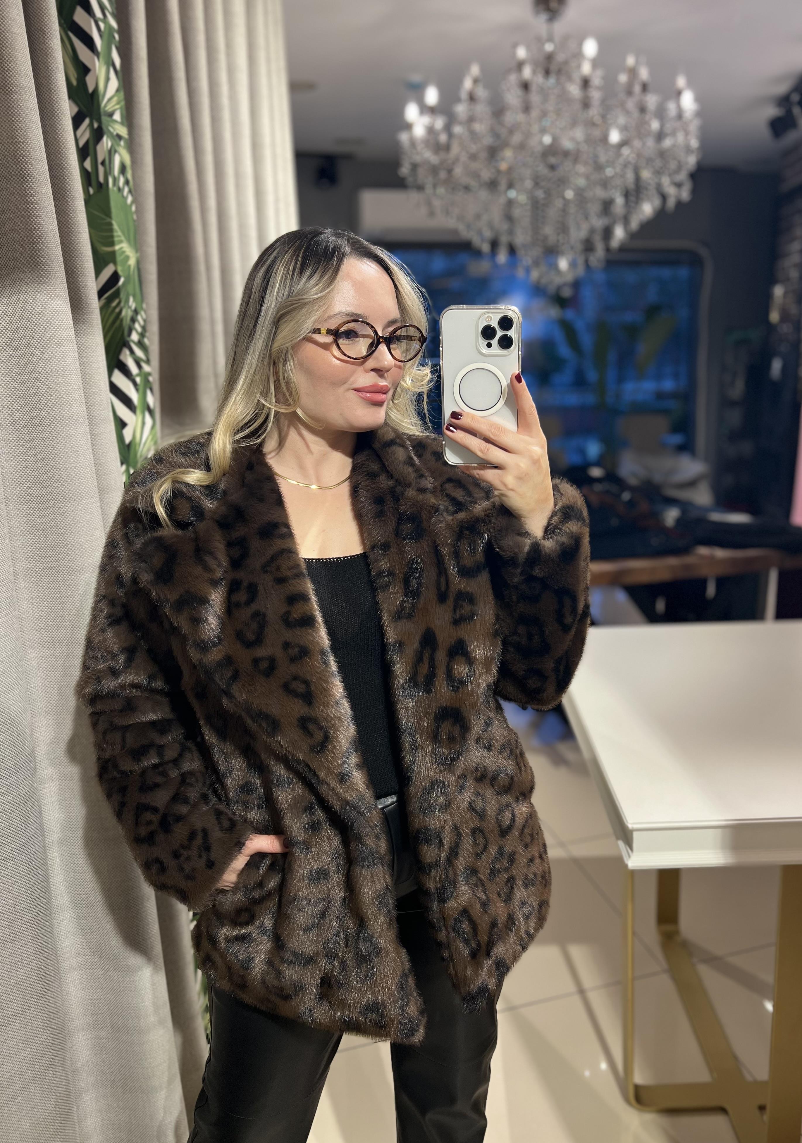 Leopar Desenli Suni Kürk