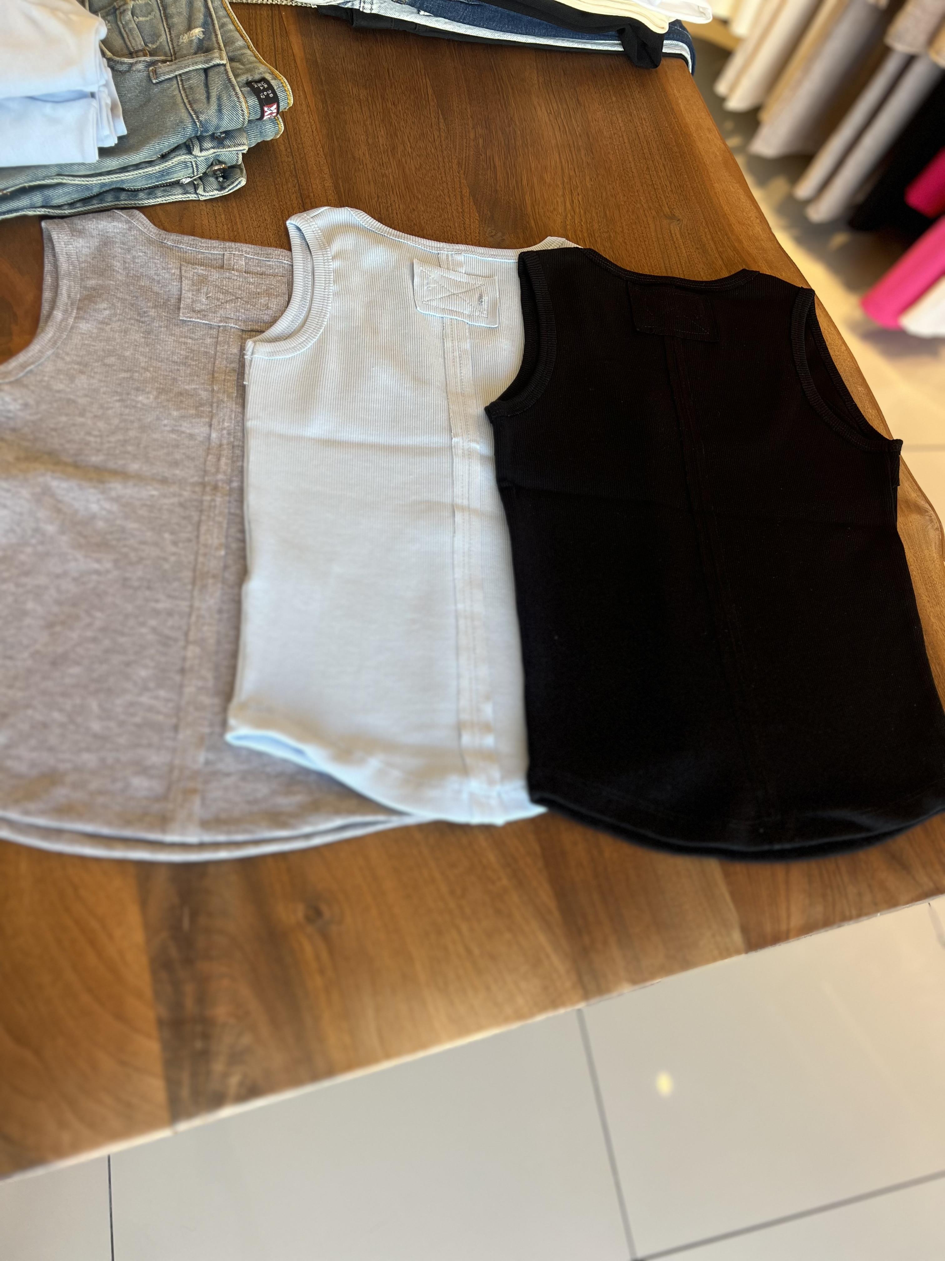 U Yaka Full Likralı Mavi Atlet