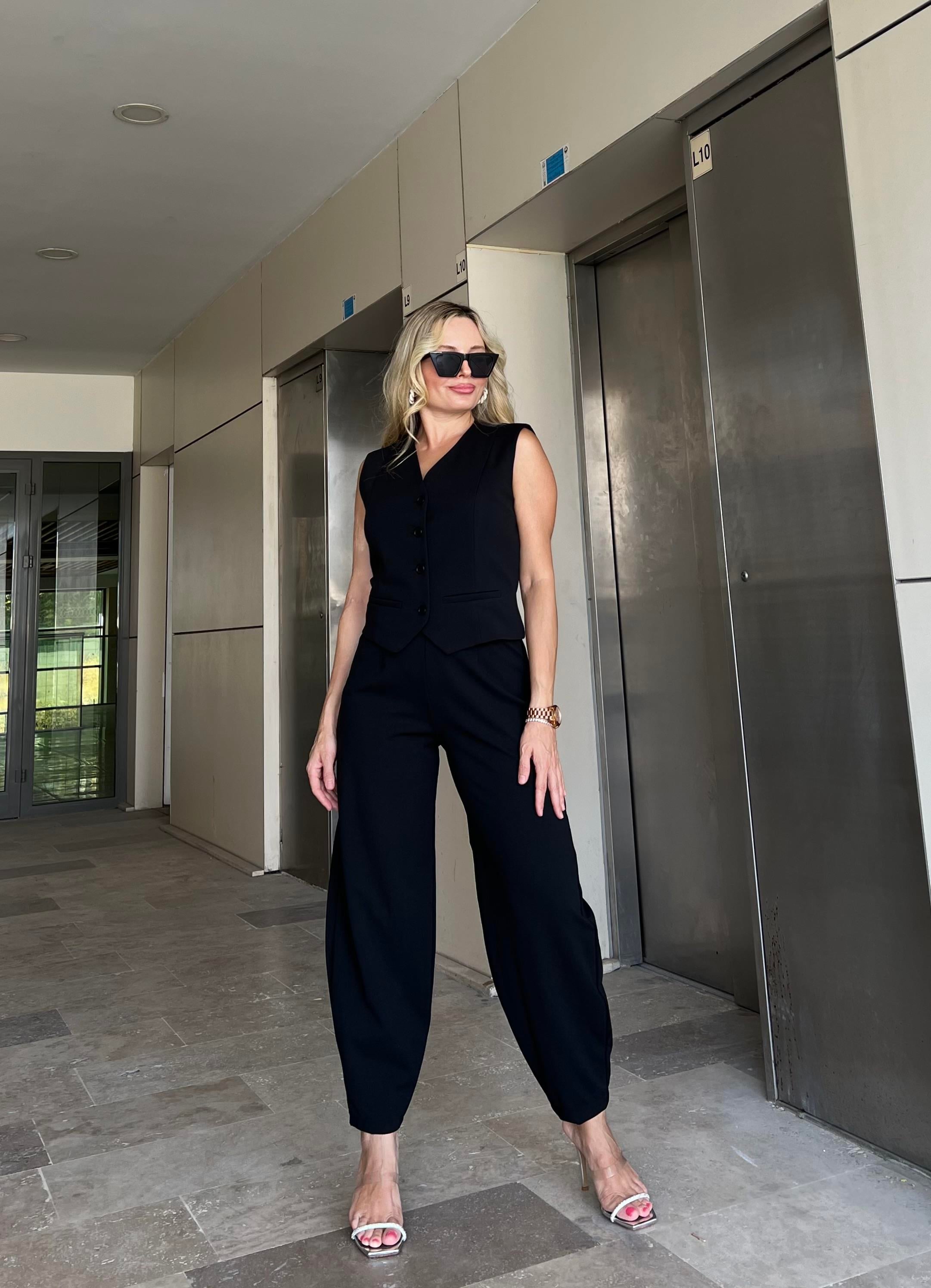 Yelek Pantolon Siyah Takım