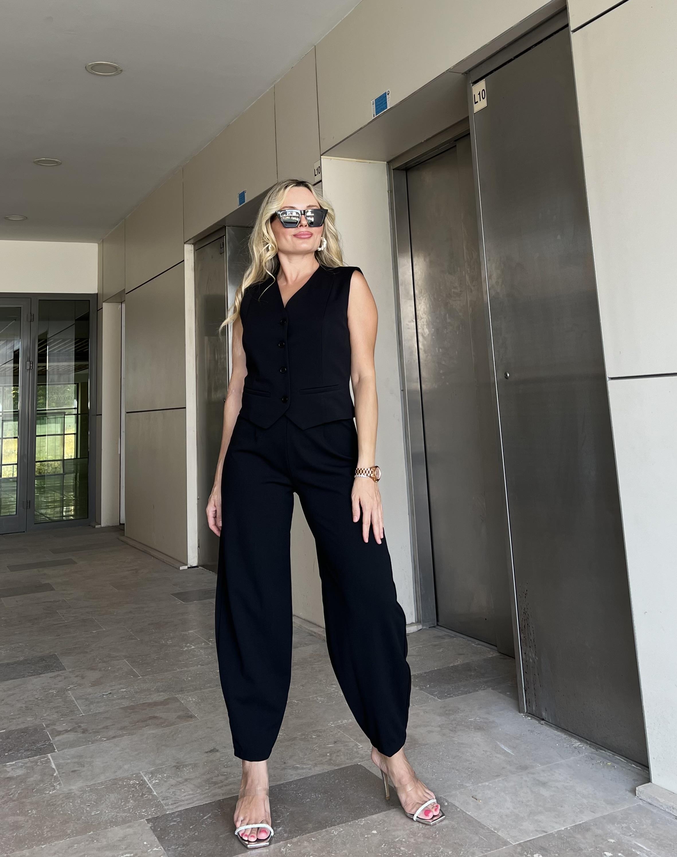 Yelek Pantolon Siyah Takım