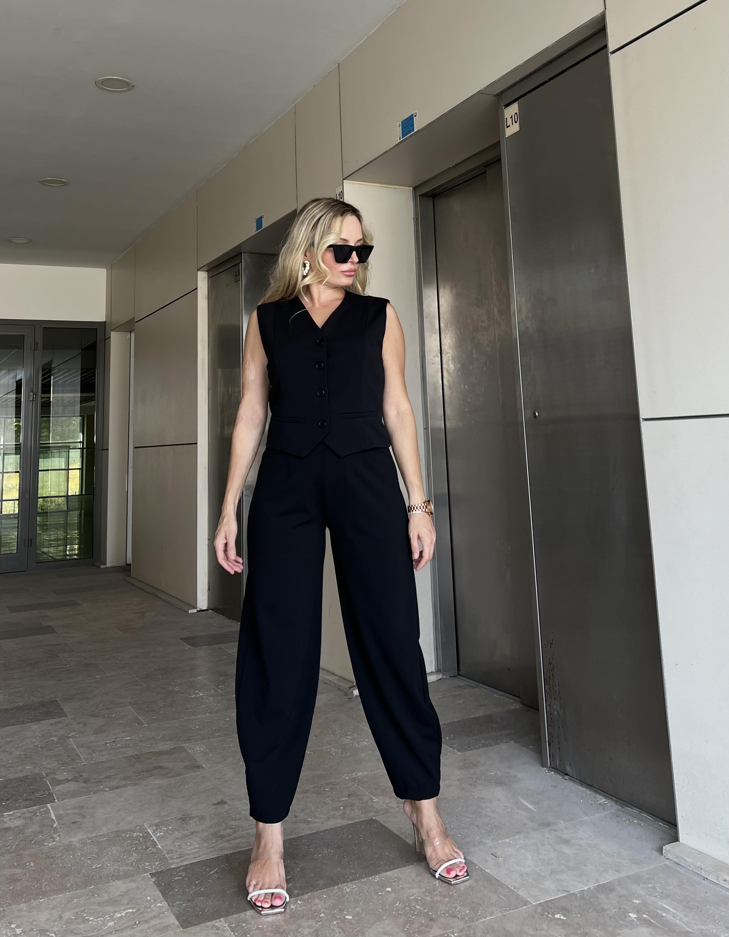 Yelek Pantolon Siyah Takım