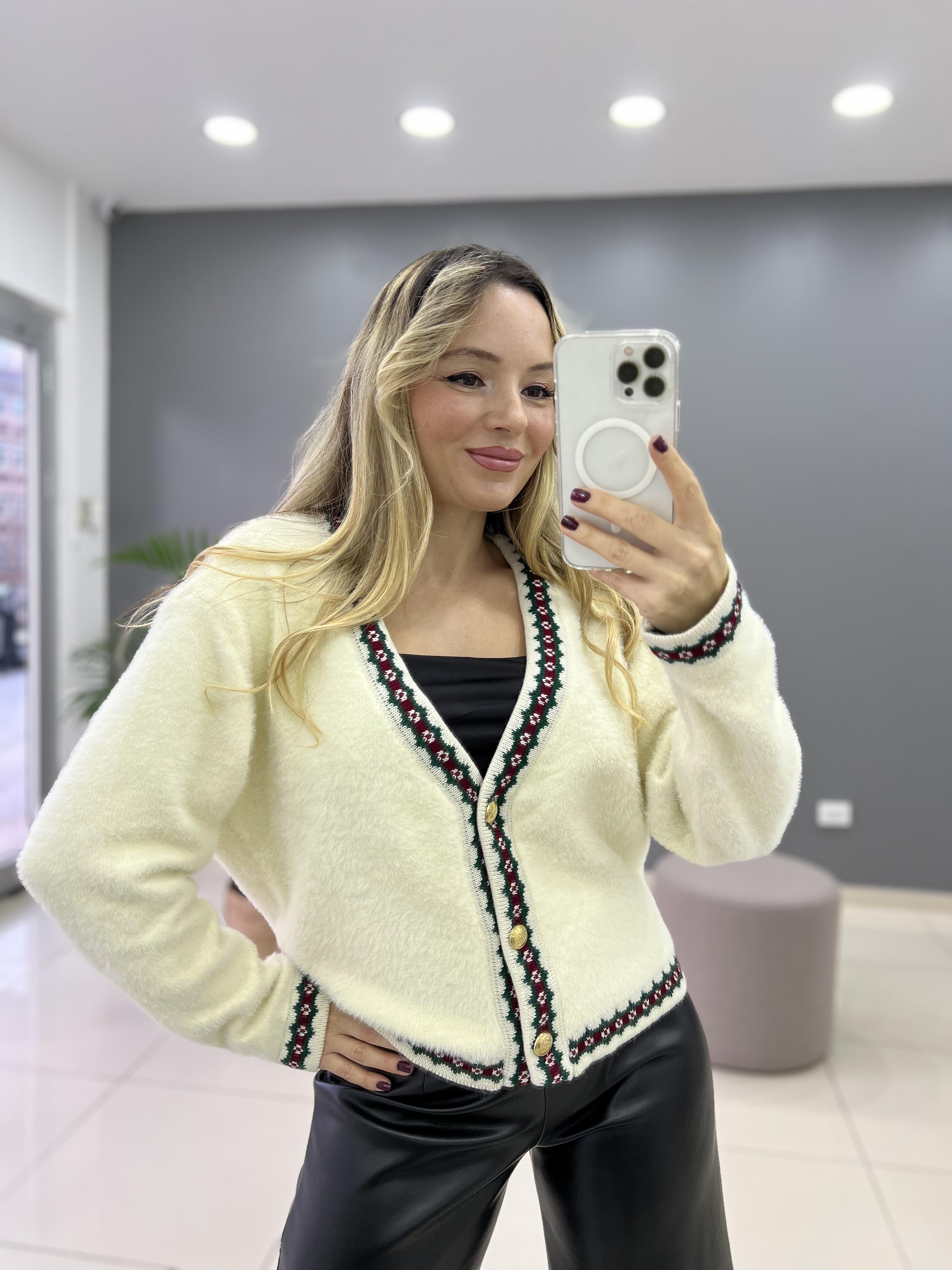 Yumoş Etnik Desenli Hırka