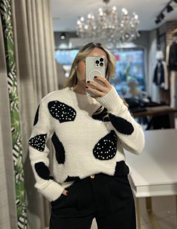 Angora Dalmaçyalı İncili Ekru Kazak