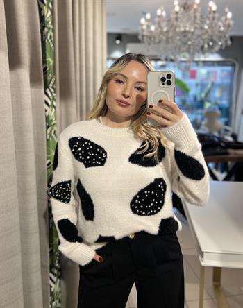 Angora Dalmaçyalı İncili Ekru Kazak