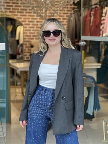 Antrasit Blazer Ceket