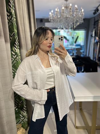 Beyaz Cotton Pamuk Gömlek