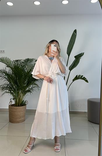 Beyaz Renk Helen Model Elbise