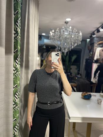 Bisiklet Yaka  Pullu Füme Triko