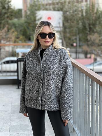 Buklet Kaşe Gri Kaban