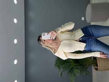 Çift Fermuarlı Fitilli Crop Hırka