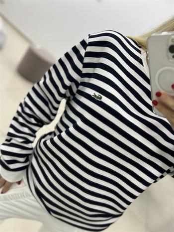 Çizgili Lacivert Sweatshırt 