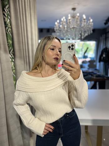 Degaje Yaka Fitilli Krem Kazak