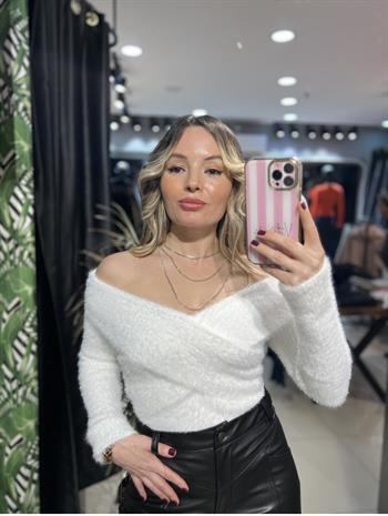 Dilvin Ekru Şal Yaka Bluz