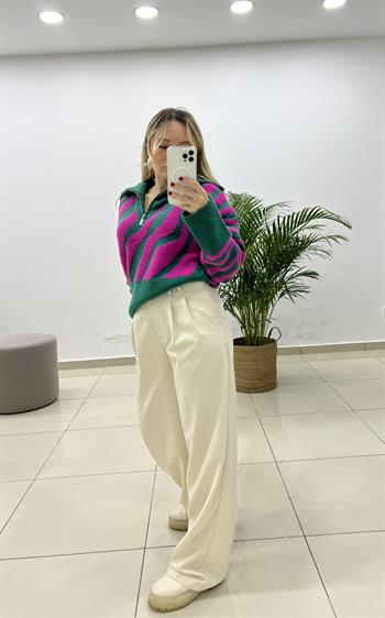 Dökümlü Krep Kumaş Palazzo Pantolon