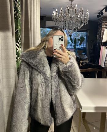 Gri Sık Dokuma Kürk