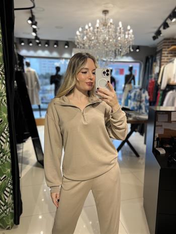 Kahverengi Modal Kumaş Eşofman Takımı