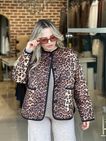 Kapitone Leopar Desen Mont