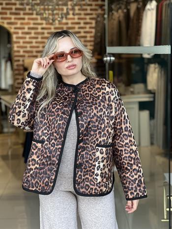 Kapitone Leopar Desen Mont