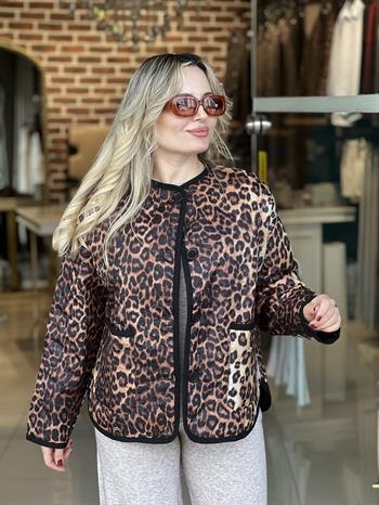 Kapitone Leopar Desen Mont